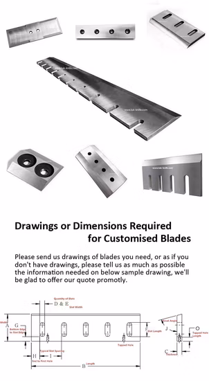 Maßgeschneiderte OEM-Hartmetall-Häckslerklingen, Schälmesser, Holzspäneklinge